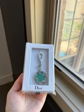 Dior Beauty Lucky Clover Novelty Bag Charm Keychain